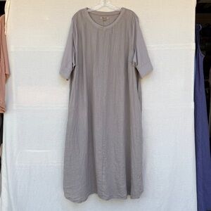 FLAX Linen + Jersey Dress Sz XL+ NWOT